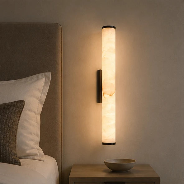 Wall Light Marble-Look Copper Accents Warm-White LED