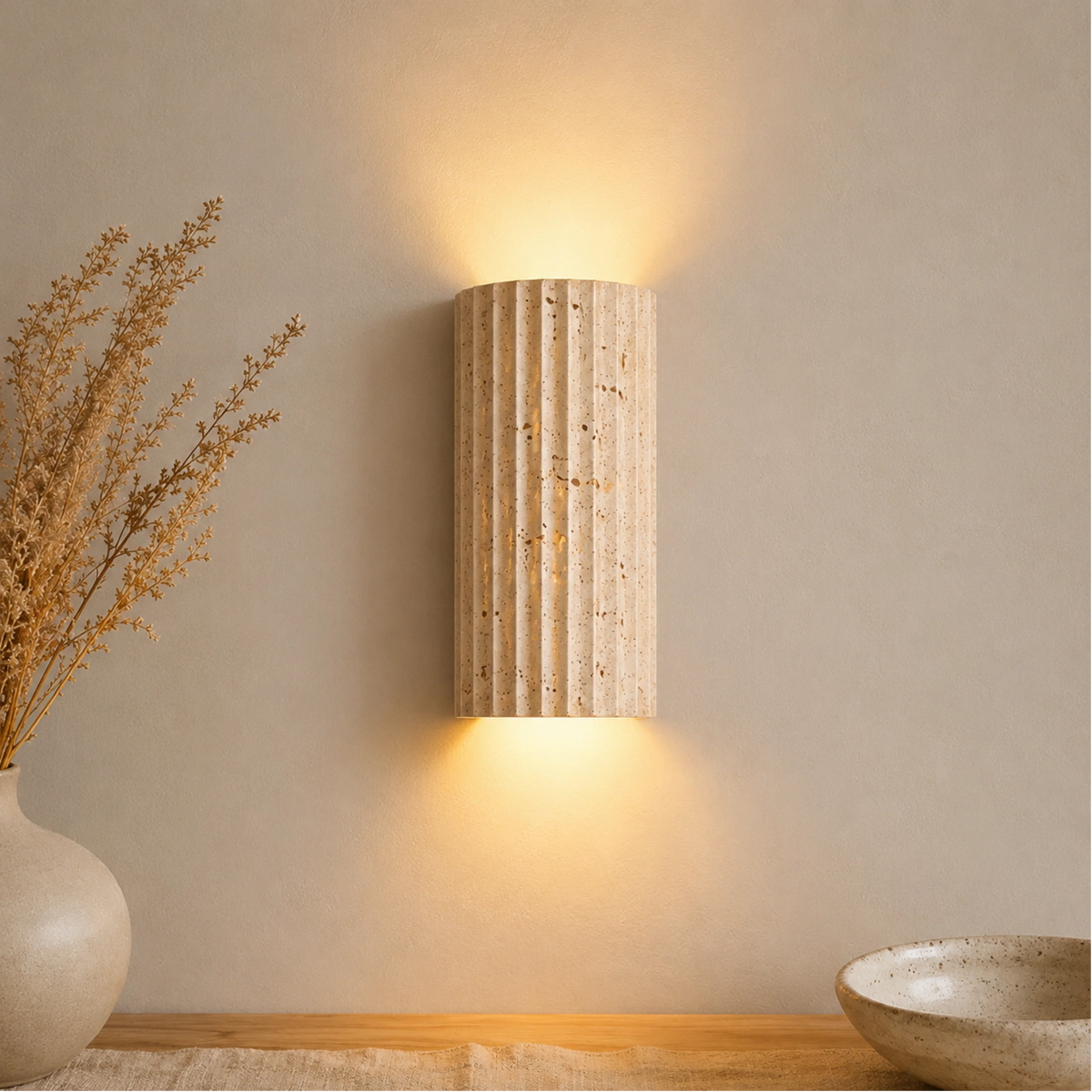 Wall Light Natural Stone Compact Hardwired