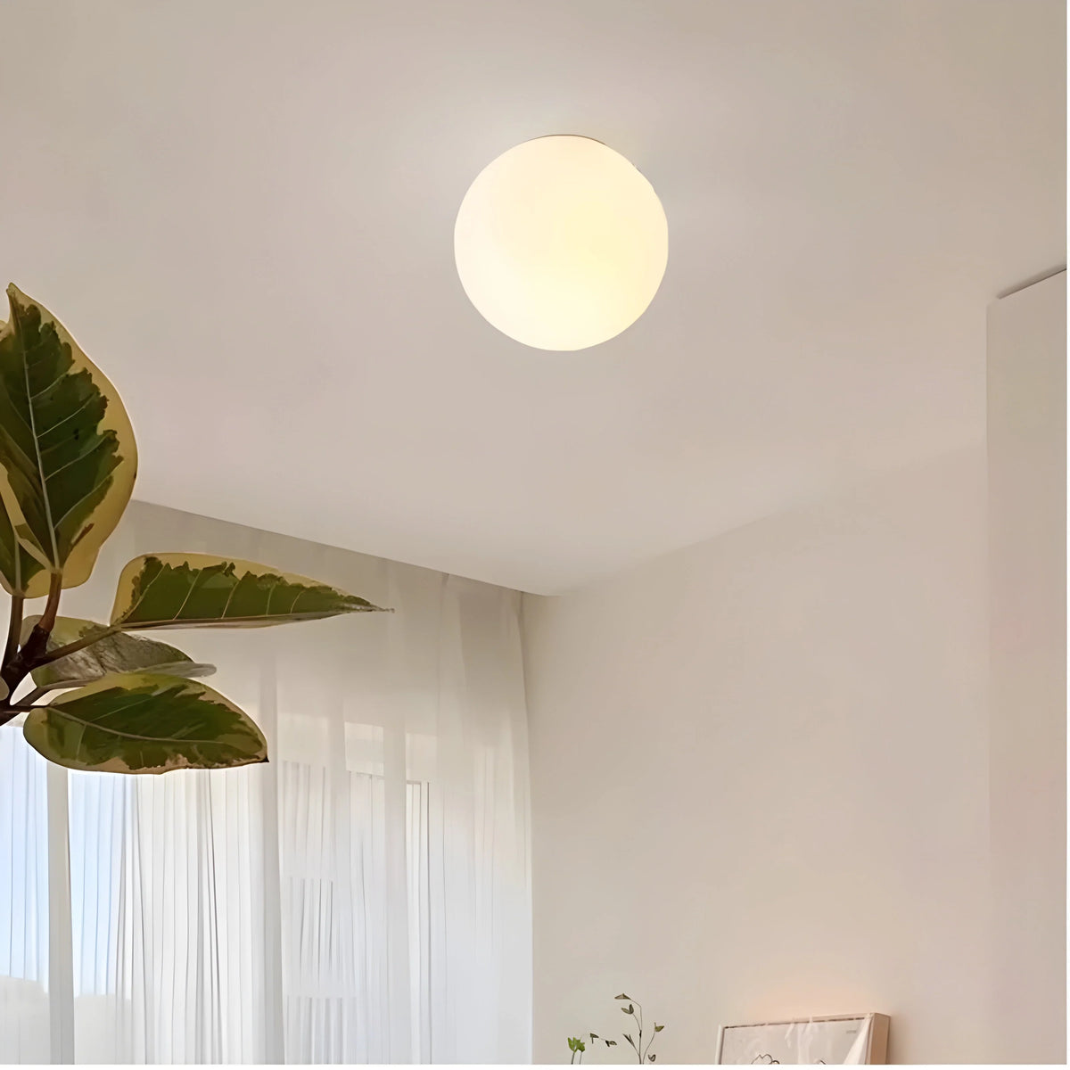Wall Light Round Frosted Glass Globe Soft Ambient Lighting
