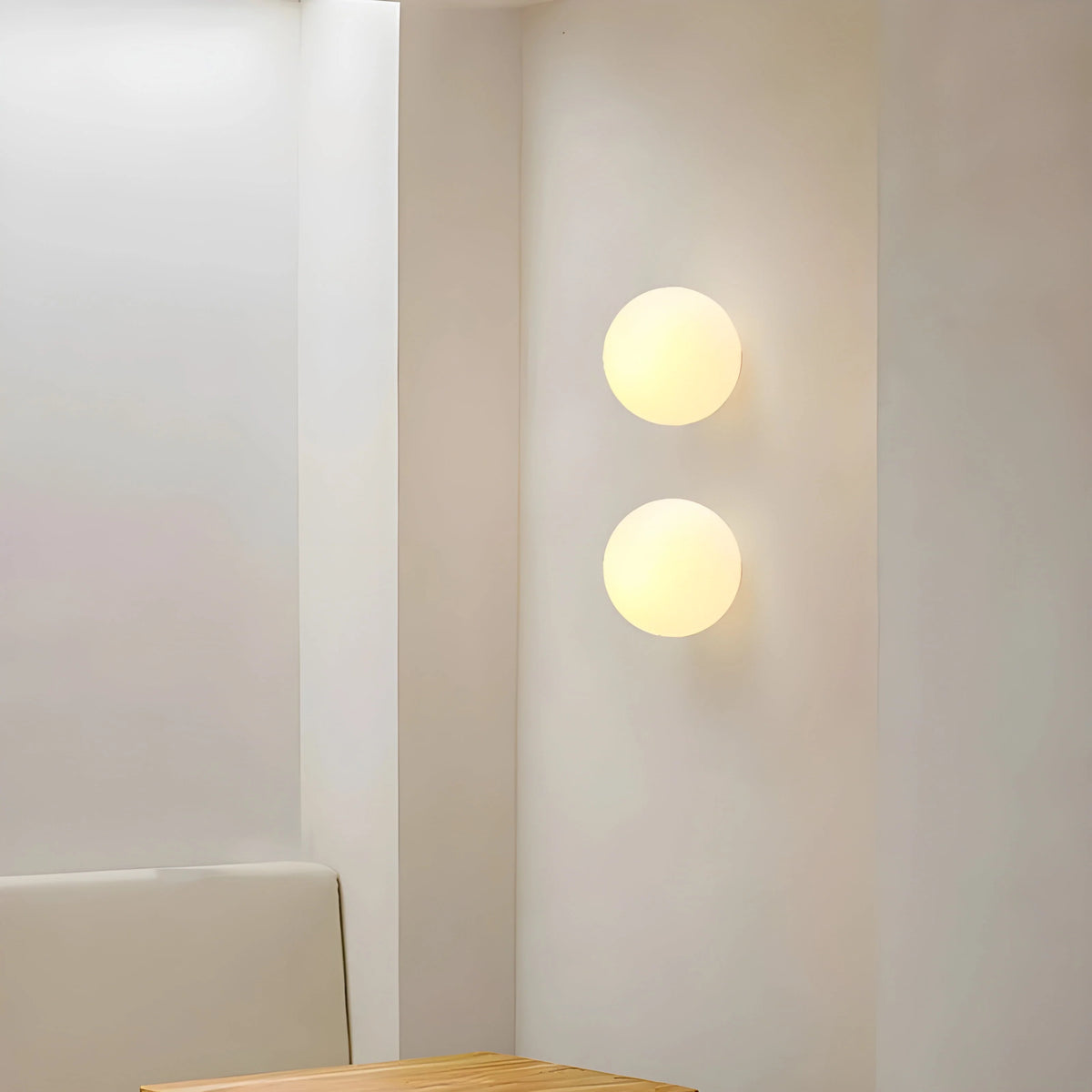 Wall Light Round Frosted Glass Globe Soft Ambient Lighting