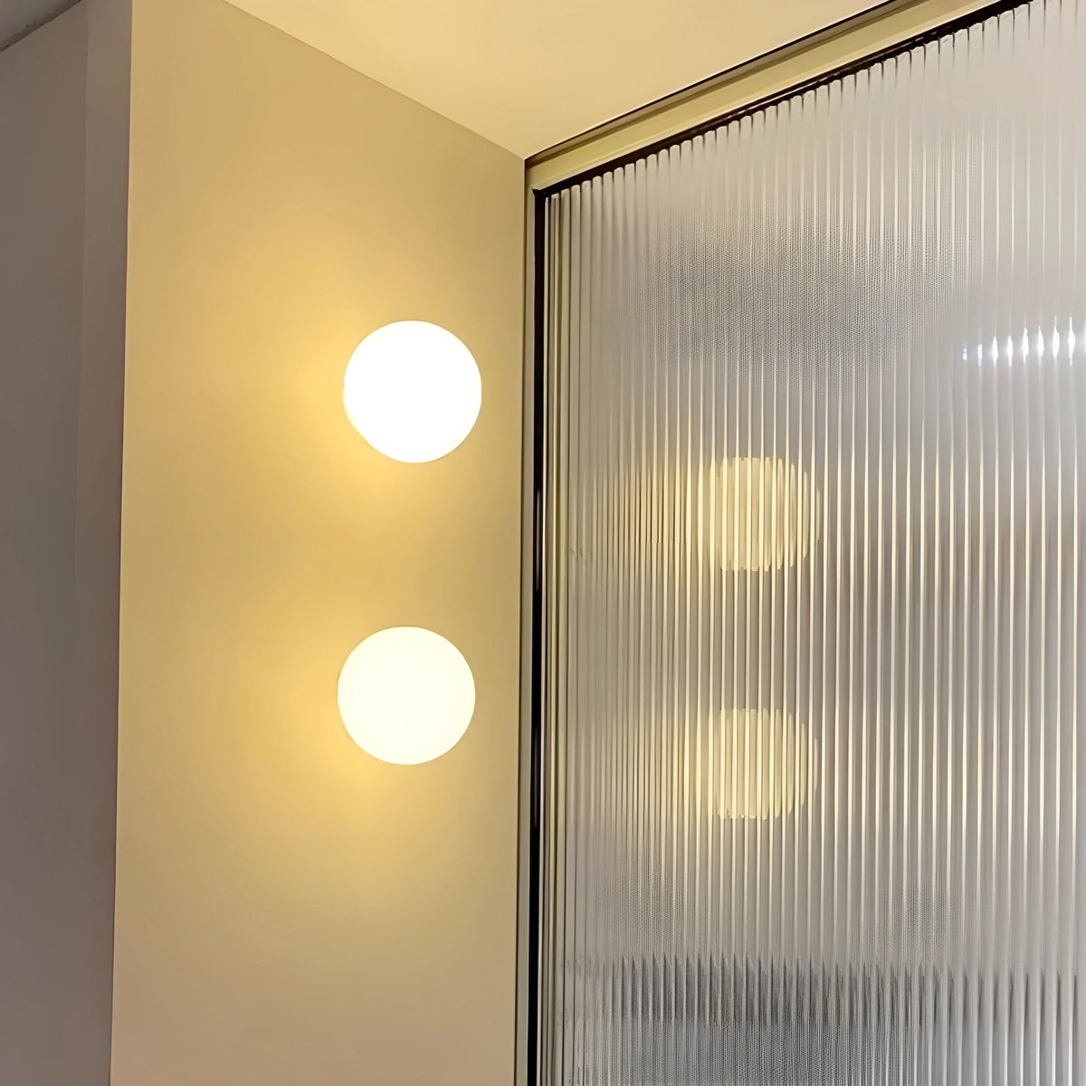 Wall Light Round Frosted Glass Globe Soft Ambient Lighting