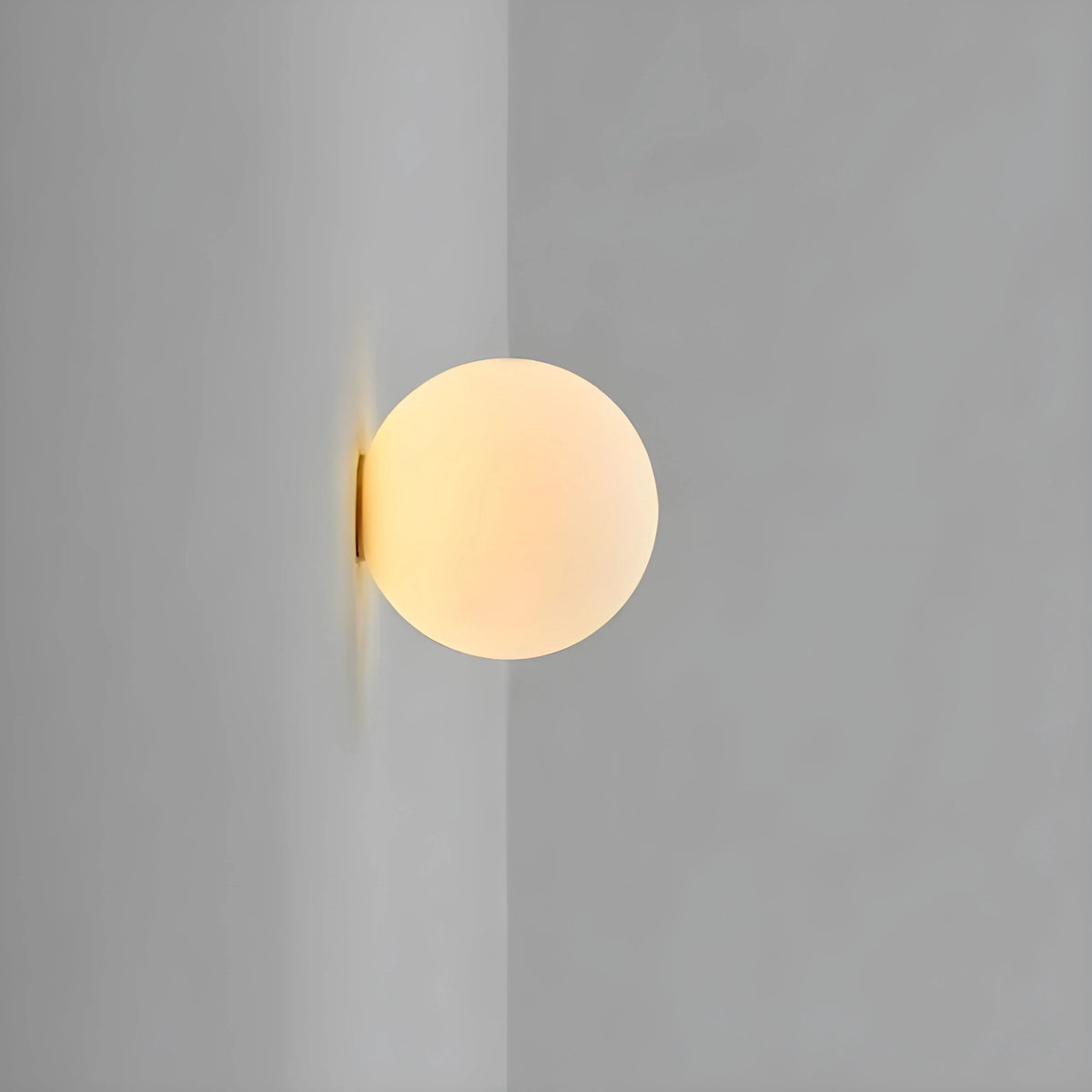 Wall Light Round Frosted Glass Globe Soft Ambient Lighting