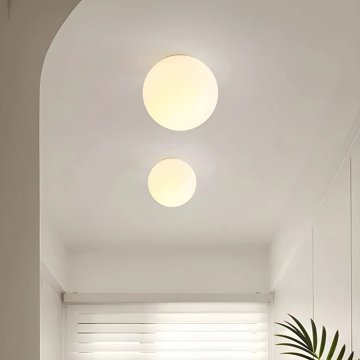 Wall Light Round Frosted Glass Globe Soft Ambient Lighting