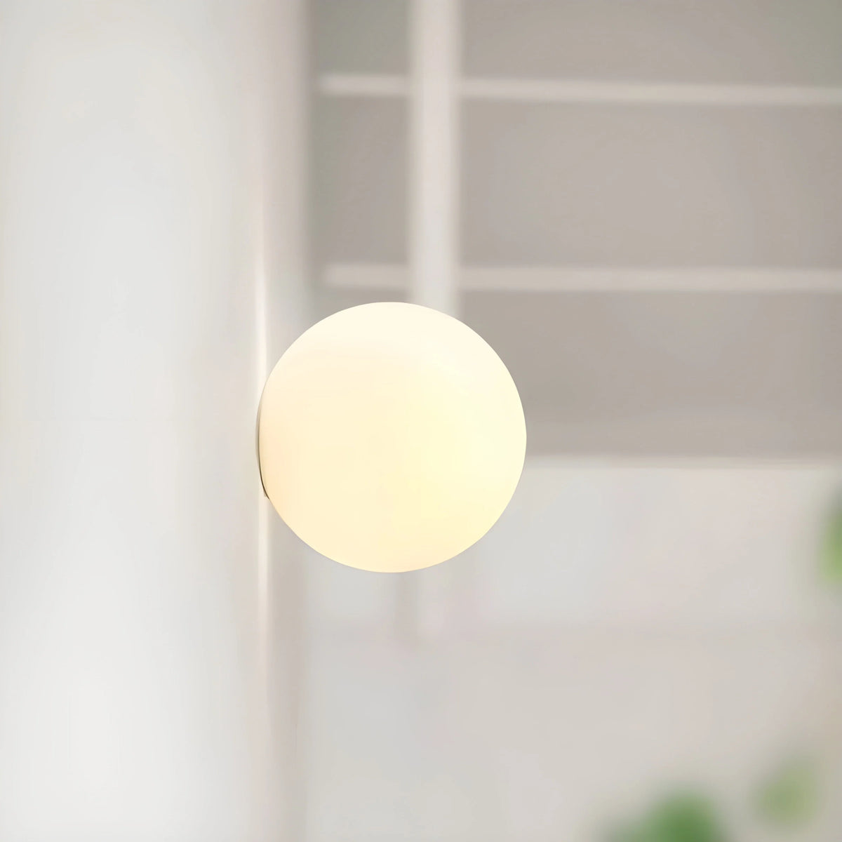 Wall Light Round Frosted Glass Globe Soft Ambient Lighting