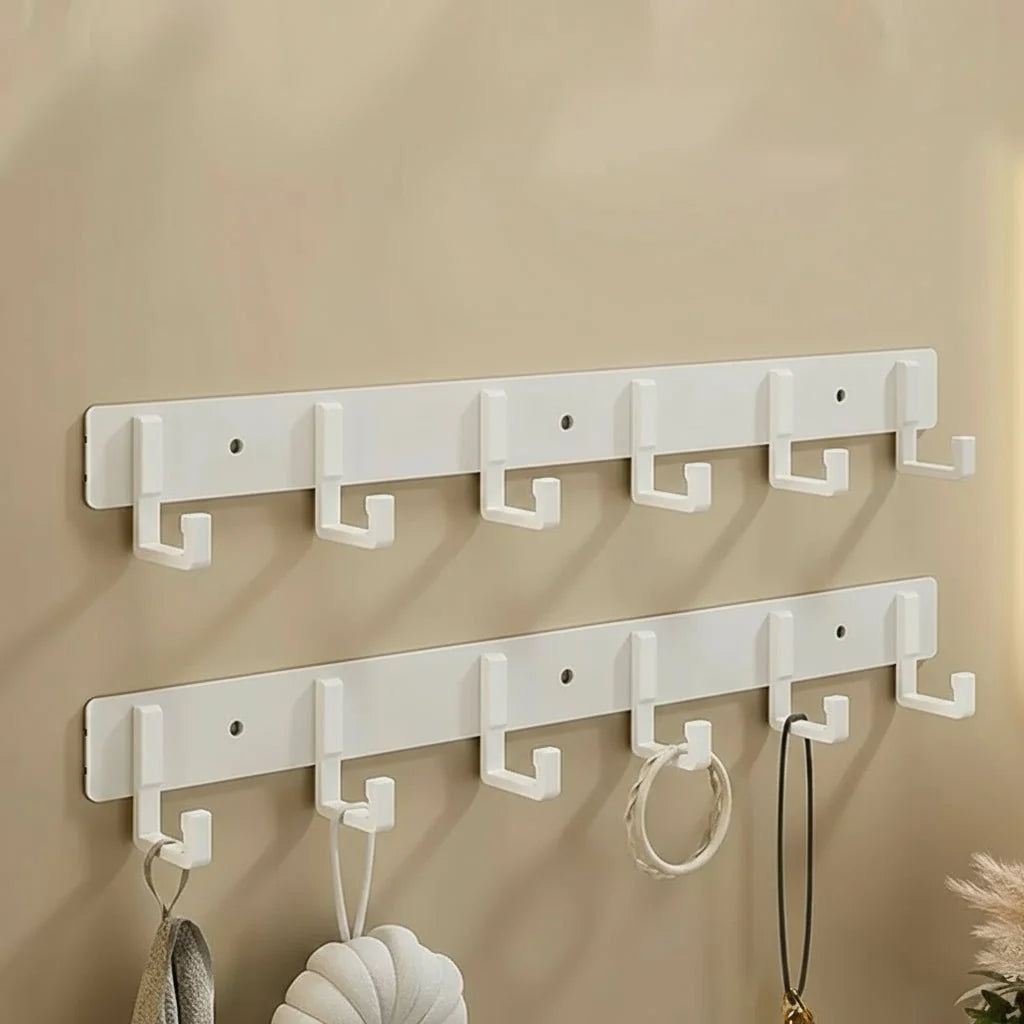 Wall-Mounted Coat Rack Metal Space-Saving Multiple Hooks