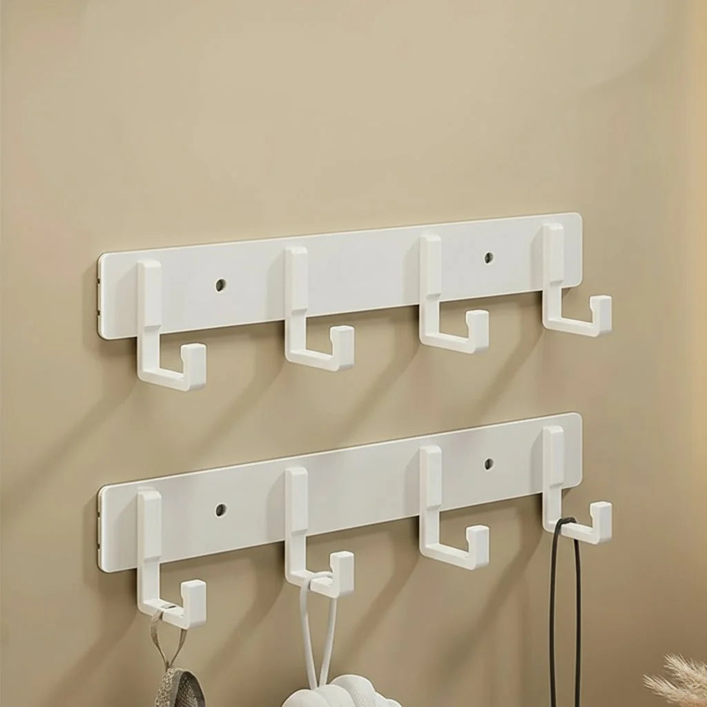 Wall-Mounted Coat Rack Metal Space-Saving Multiple Hooks