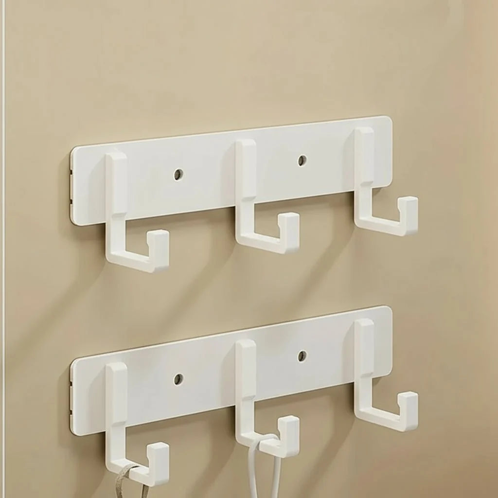 Wall-Mounted Coat Rack Metal Space-Saving Multiple Hooks