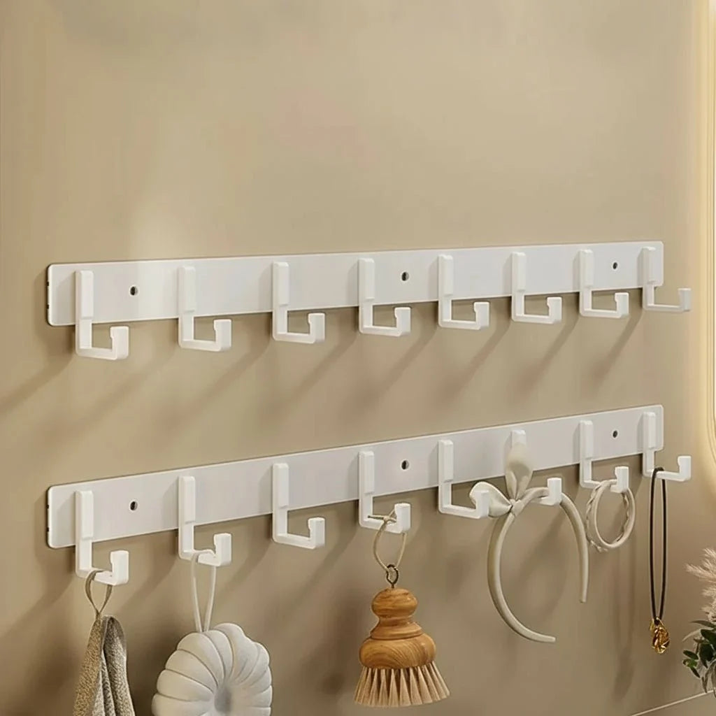Wall-Mounted Coat Rack Metal Space-Saving Multiple Hooks