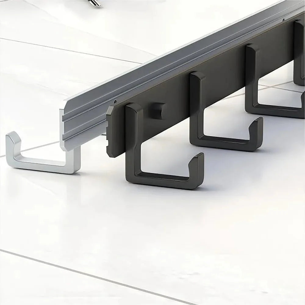 Wall-Mounted Coat Rack Metal Space-Saving Multiple Hooks