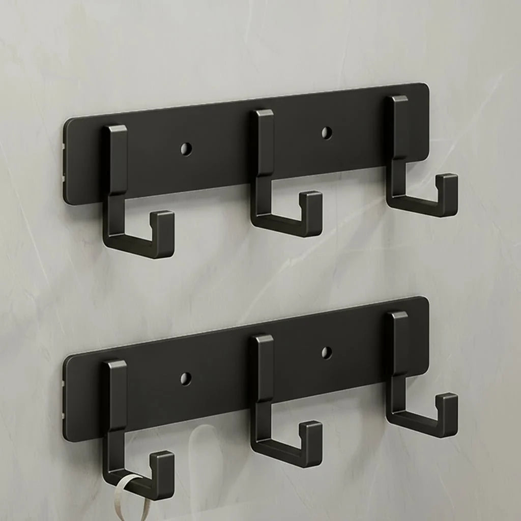 Wall-Mounted Coat Rack Metal Space-Saving Multiple Hooks