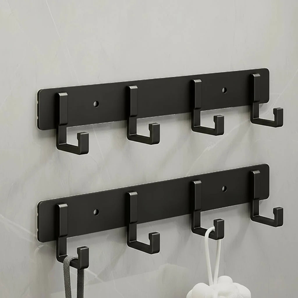 Wall-Mounted Coat Rack Metal Space-Saving Multiple Hooks