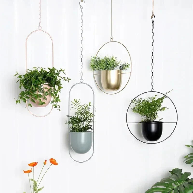 Wall-Mounted Plant Holder Iron Adjustable Chain