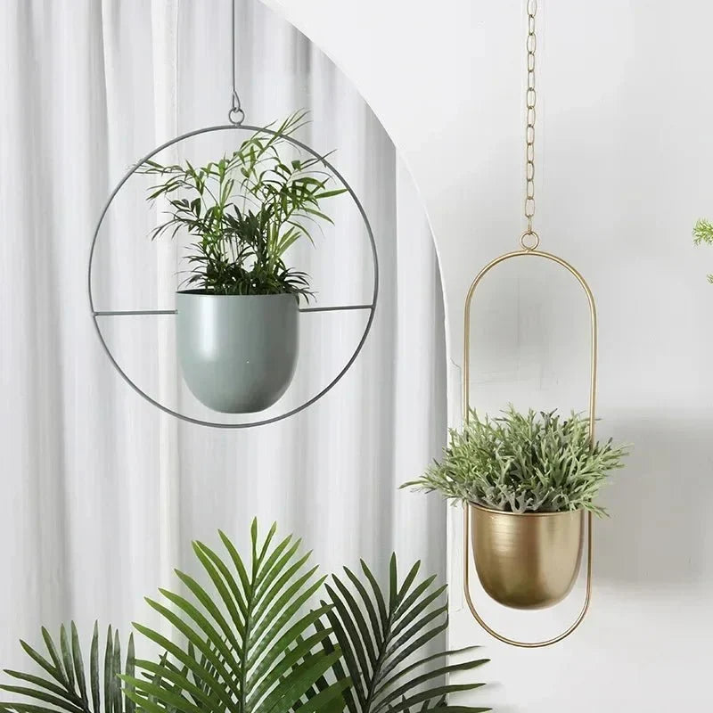Wall-Mounted Plant Holder Iron Adjustable Chain
