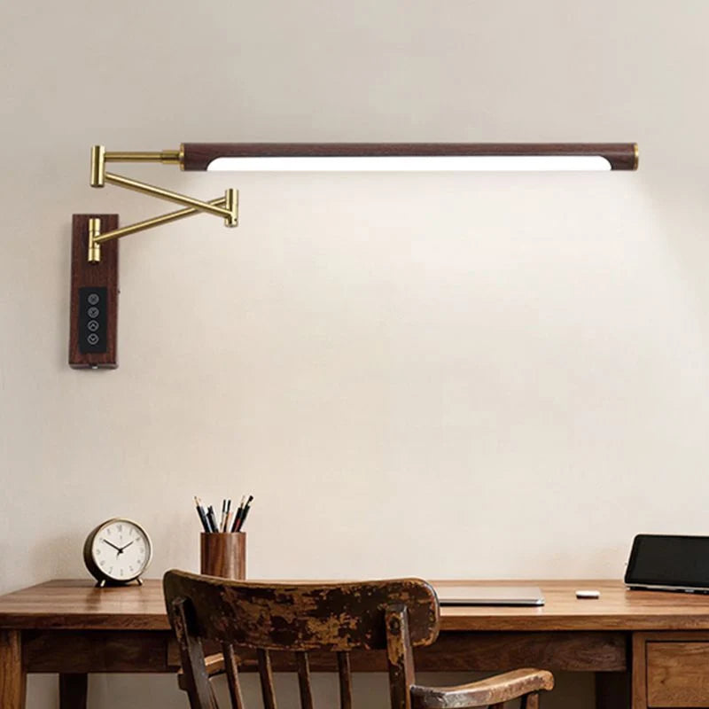 Wall-Mounted Reading Lamp Adjustable Swing Arm Full-Spectrum Light