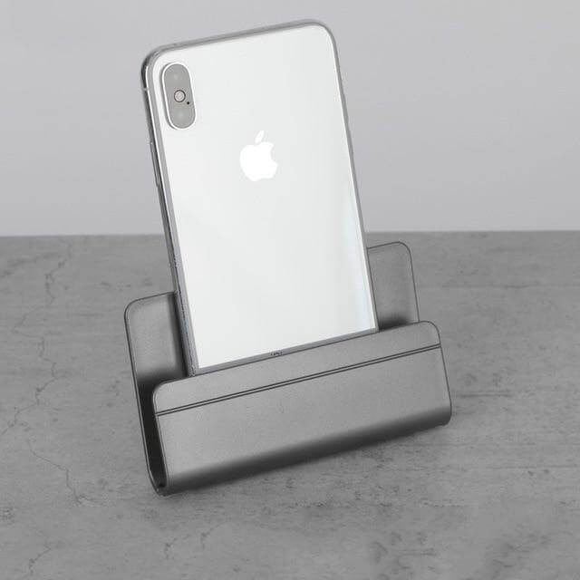 Wall Phone Holder Drill-Free Adhesive Mount With Charging Access