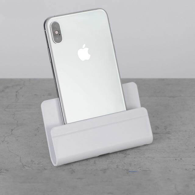 Wall Phone Holder Drill-Free Adhesive Mount With Charging Access