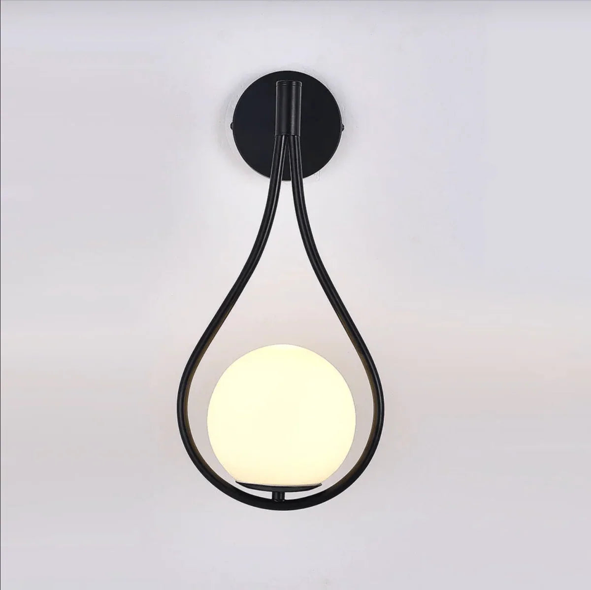 Wall Sconce Glass Globe Diffused Light Metal Housing