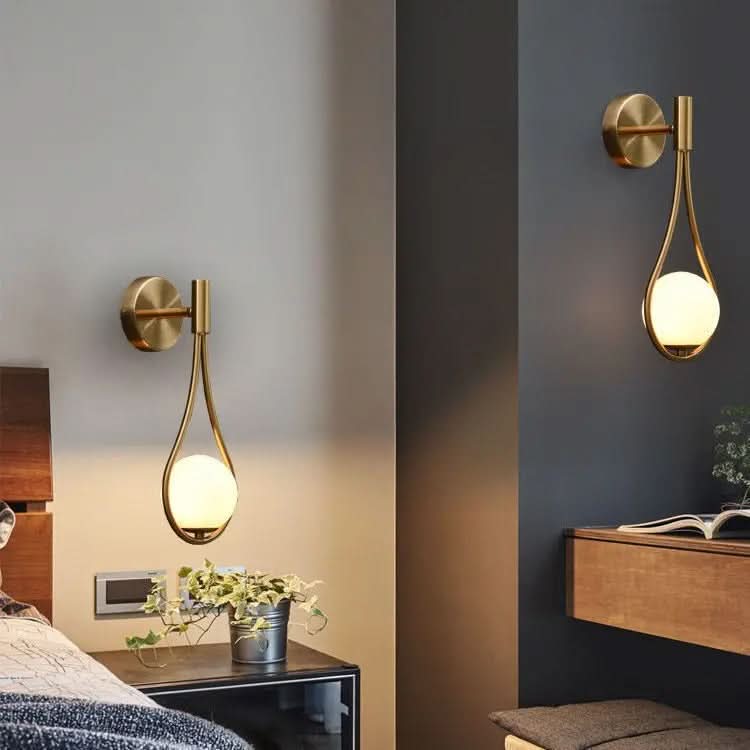 Wall Sconce Glass Globe Diffused Light Metal Housing