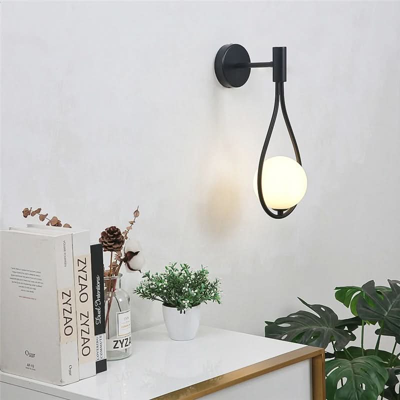 Wall Sconce Glass Globe Diffused Light Metal Housing