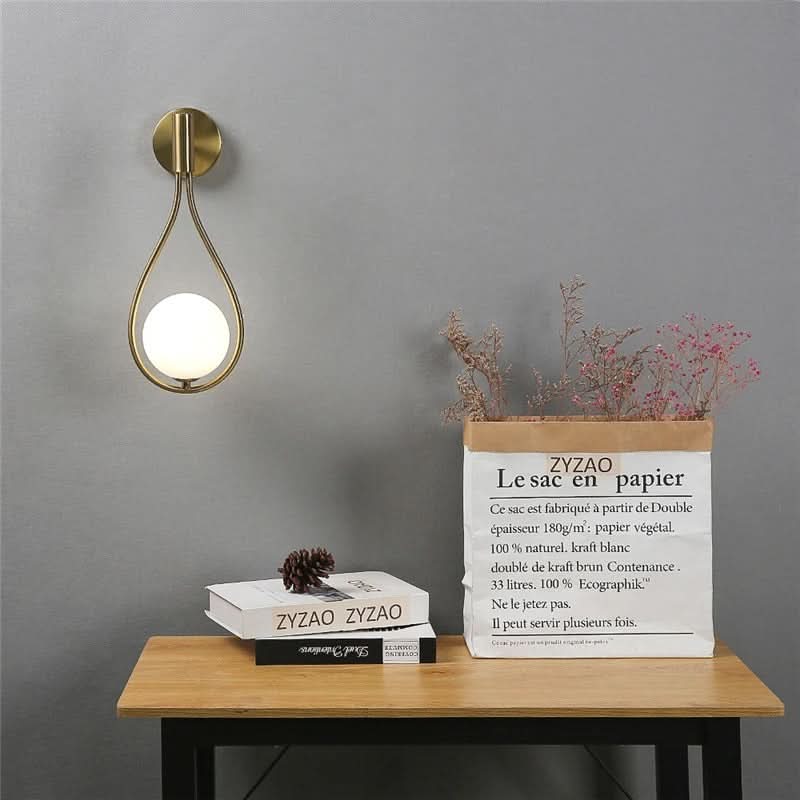 Wall Sconce Glass Globe Diffused Light Metal Housing