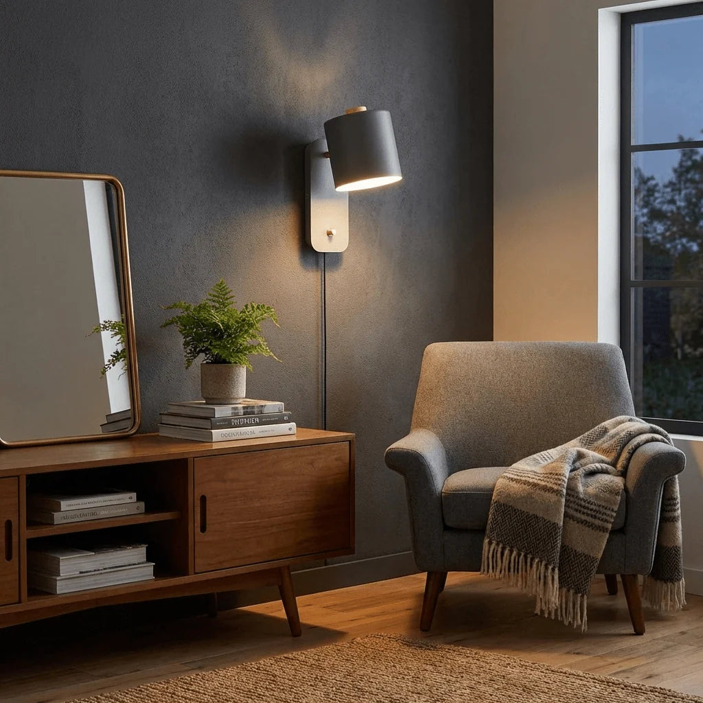 Wall Sconce Plug-In Rotatable Cylinder Design
