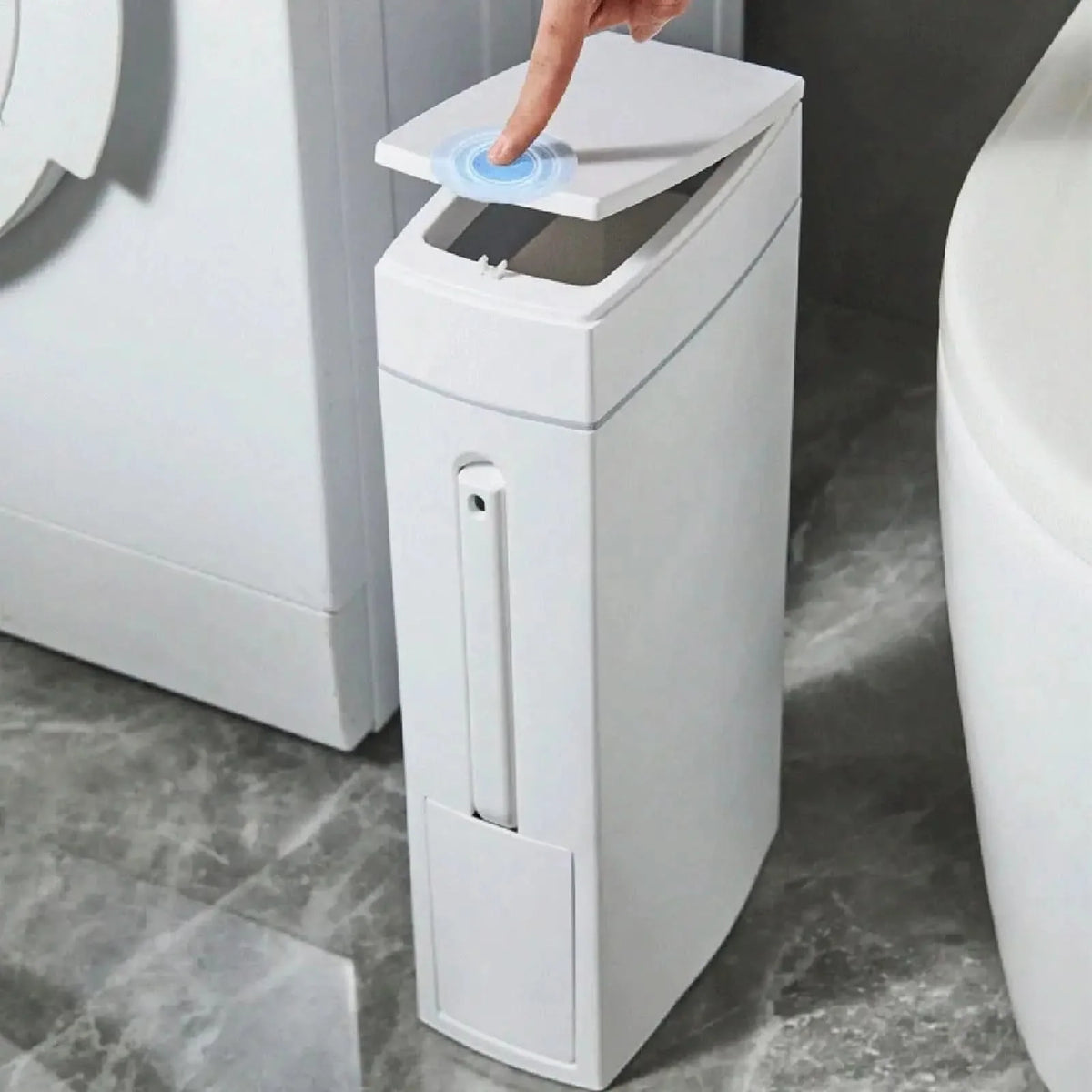 Waste Bin & Toilet Brush Set 4.5L Slim Profile