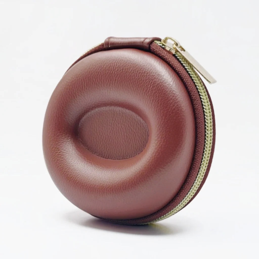 Watch Travel Case Pebbled Leather Velvet Lining Cushioned Pillow
