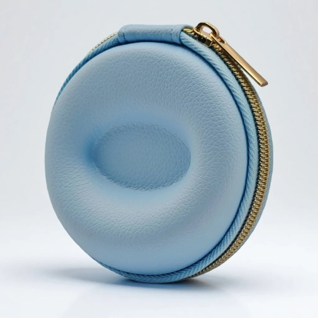 Watch Travel Case Pebbled Leather Velvet Lining Cushioned Pillow