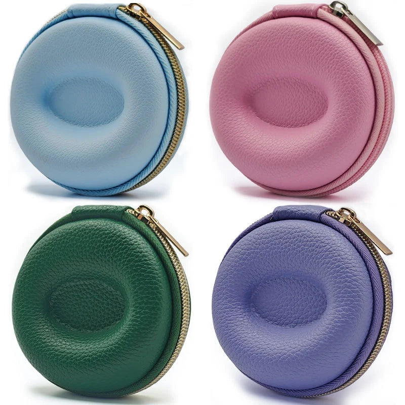 Watch Travel Case Pebbled Leather Velvet Lining Cushioned Pillow