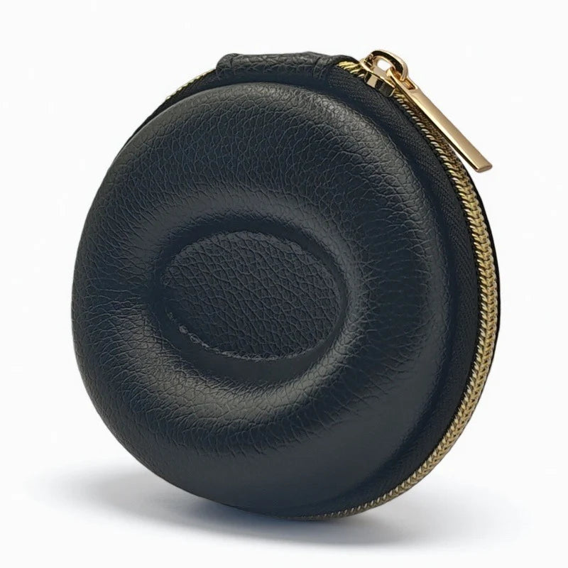 Watch Travel Case Pebbled Leather Velvet Lining Cushioned Pillow