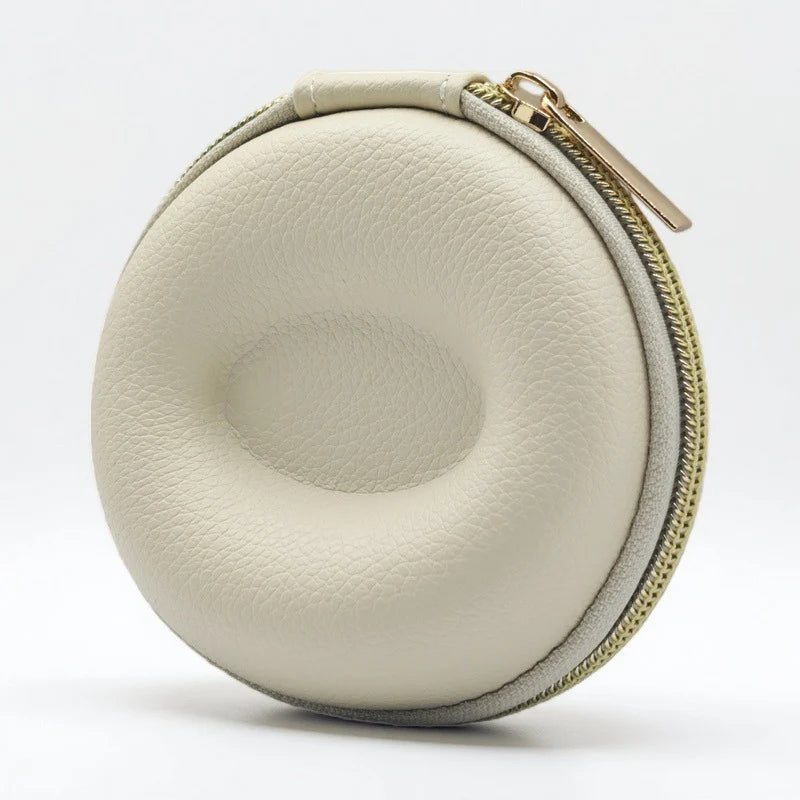 Watch Travel Case Pebbled Leather Velvet Lining Cushioned Pillow