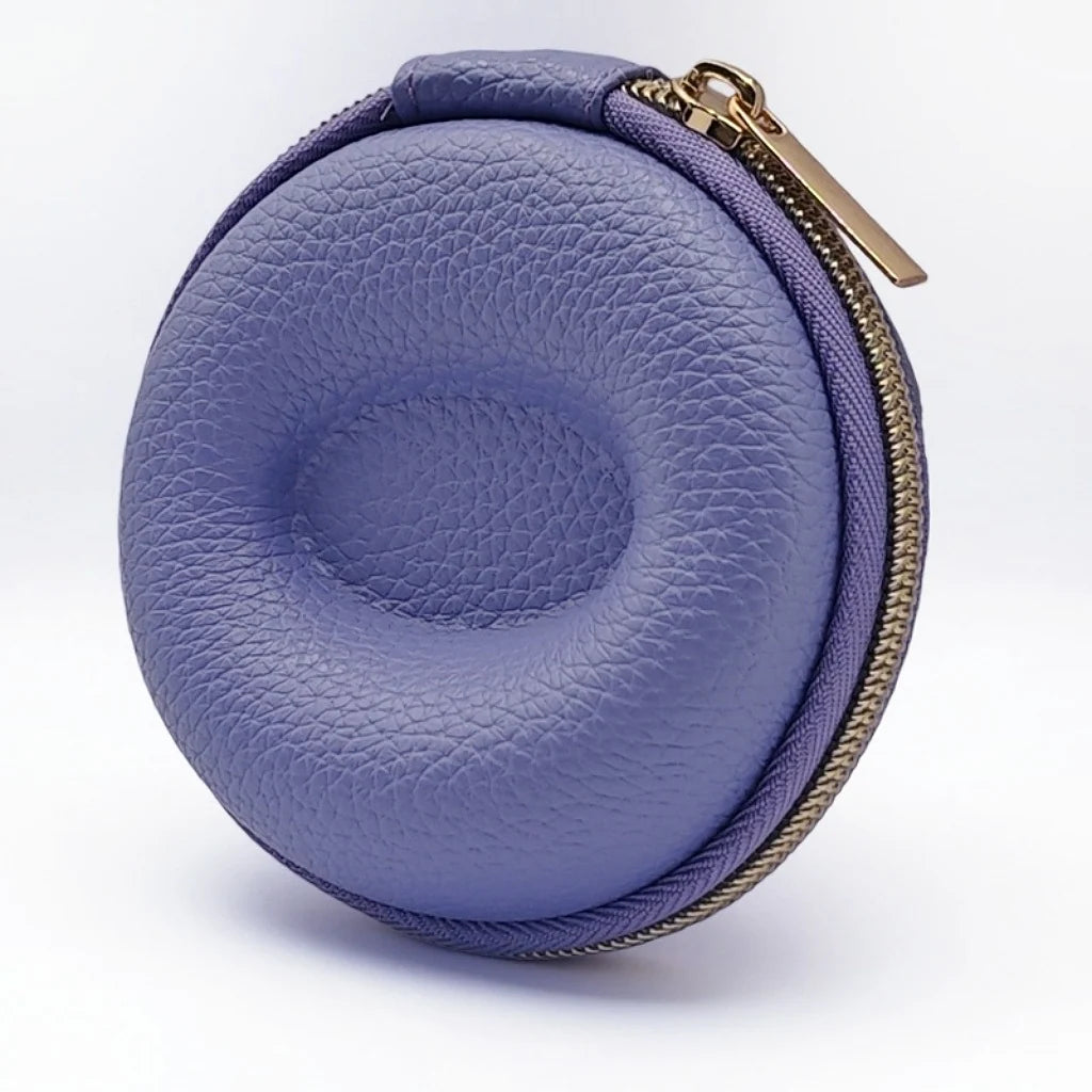 Watch Travel Case Pebbled Leather Velvet Lining Cushioned Pillow