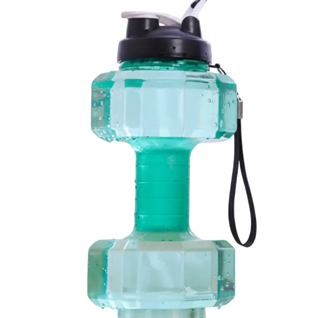 Water Bottle Dumbbell-Shaped BPA-Free Plastic Fitness Design