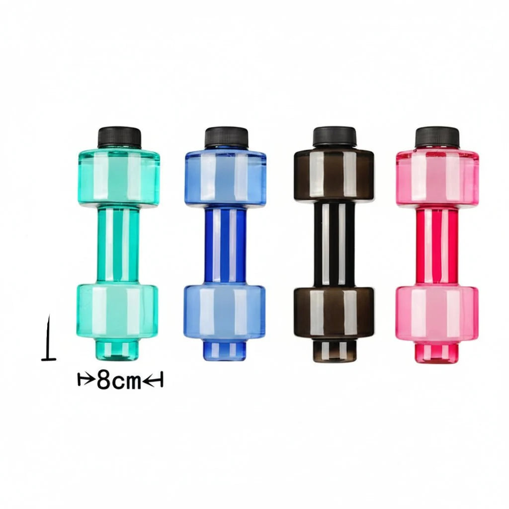 Water Bottle Dumbbell-Shaped BPA-Free Plastic Fitness Design