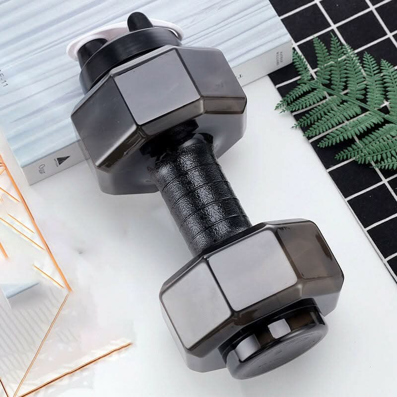 Water Bottle Dumbbell-Shaped BPA-Free Plastic Fitness Design