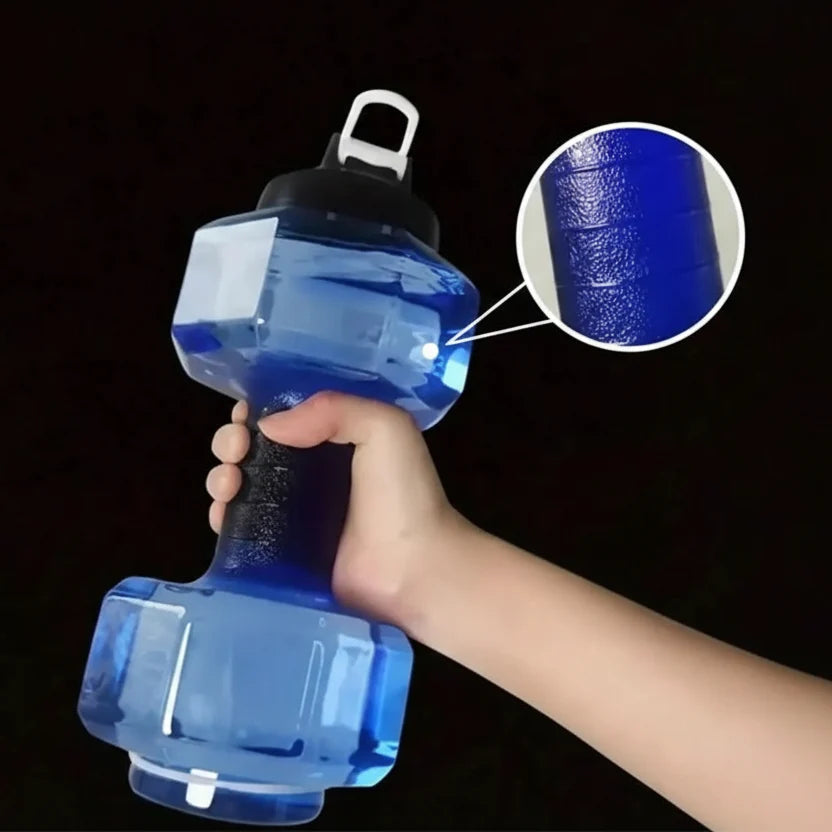 Water Bottle Dumbbell-Shaped BPA-Free Plastic Fitness Design