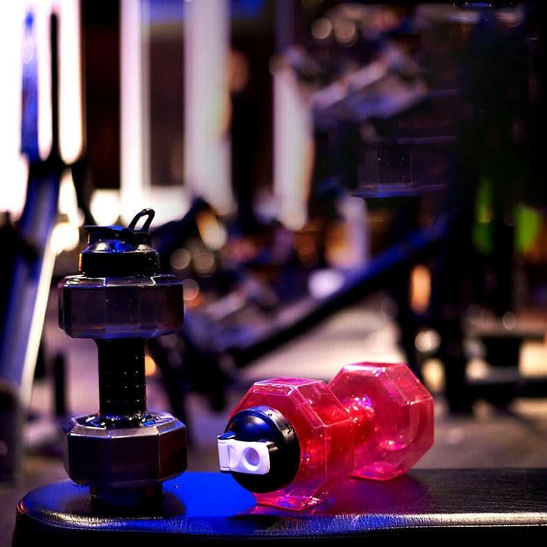 Water Bottle Dumbbell-Shaped BPA-Free Plastic Fitness Design