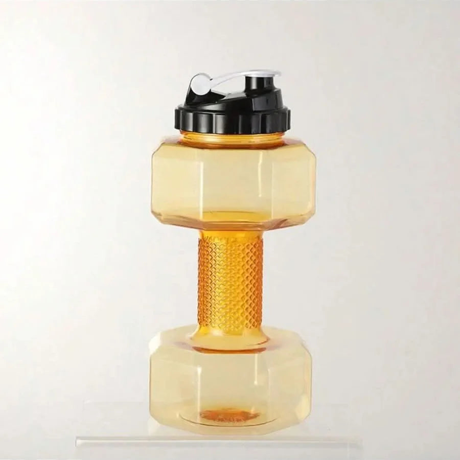 Water Bottle Dumbbell-Shaped BPA-Free Plastic Fitness Design