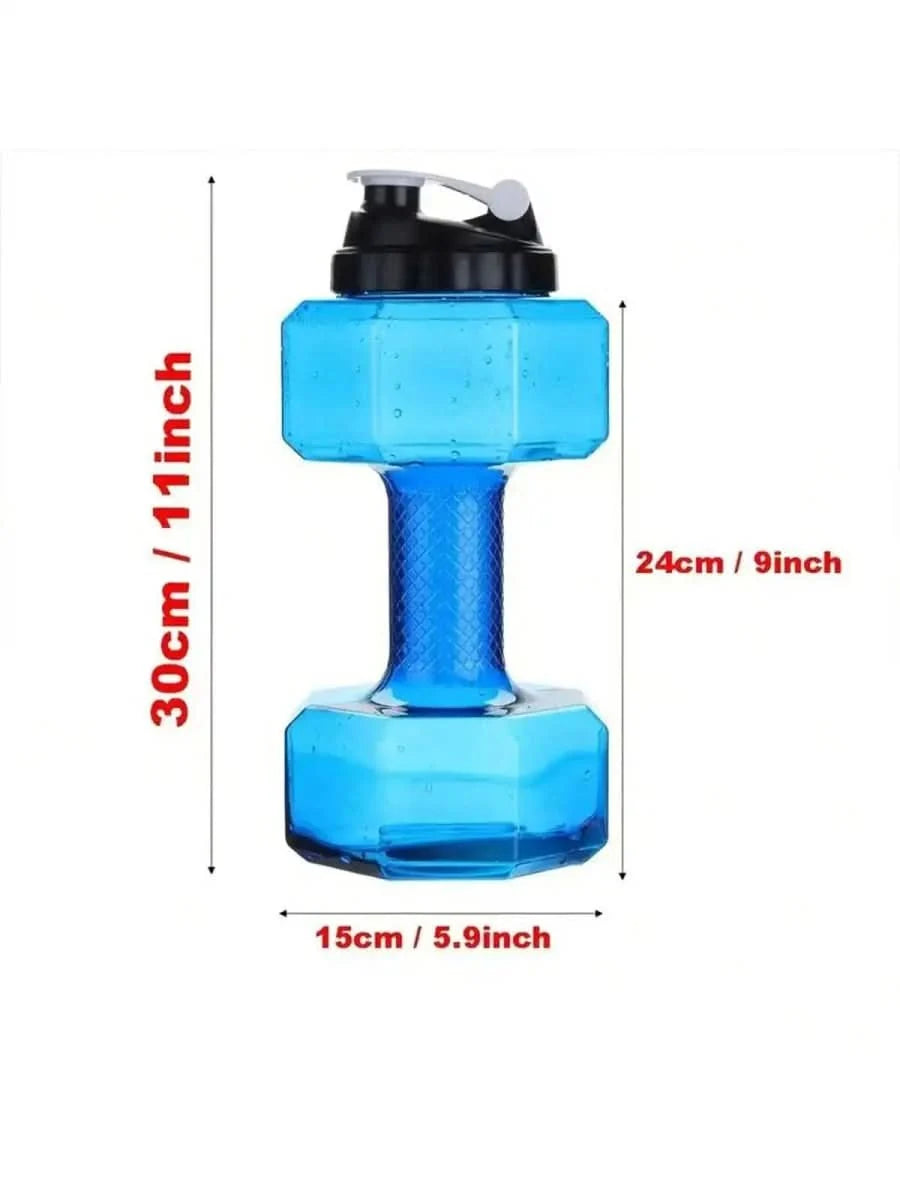 Water Bottle Dumbbell-Shaped BPA-Free Plastic Fitness Design