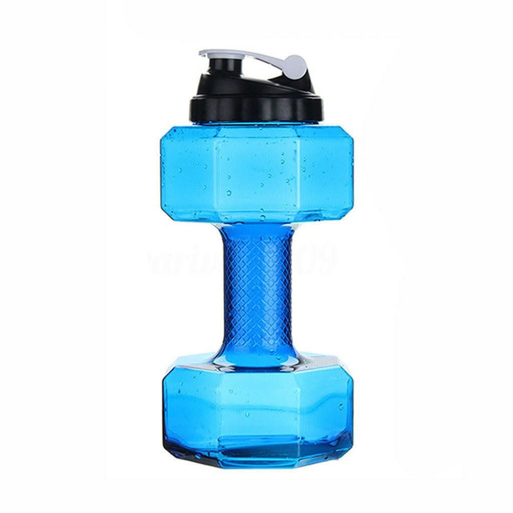 Water Bottle Dumbbell-Shaped BPA-Free Plastic Fitness Design