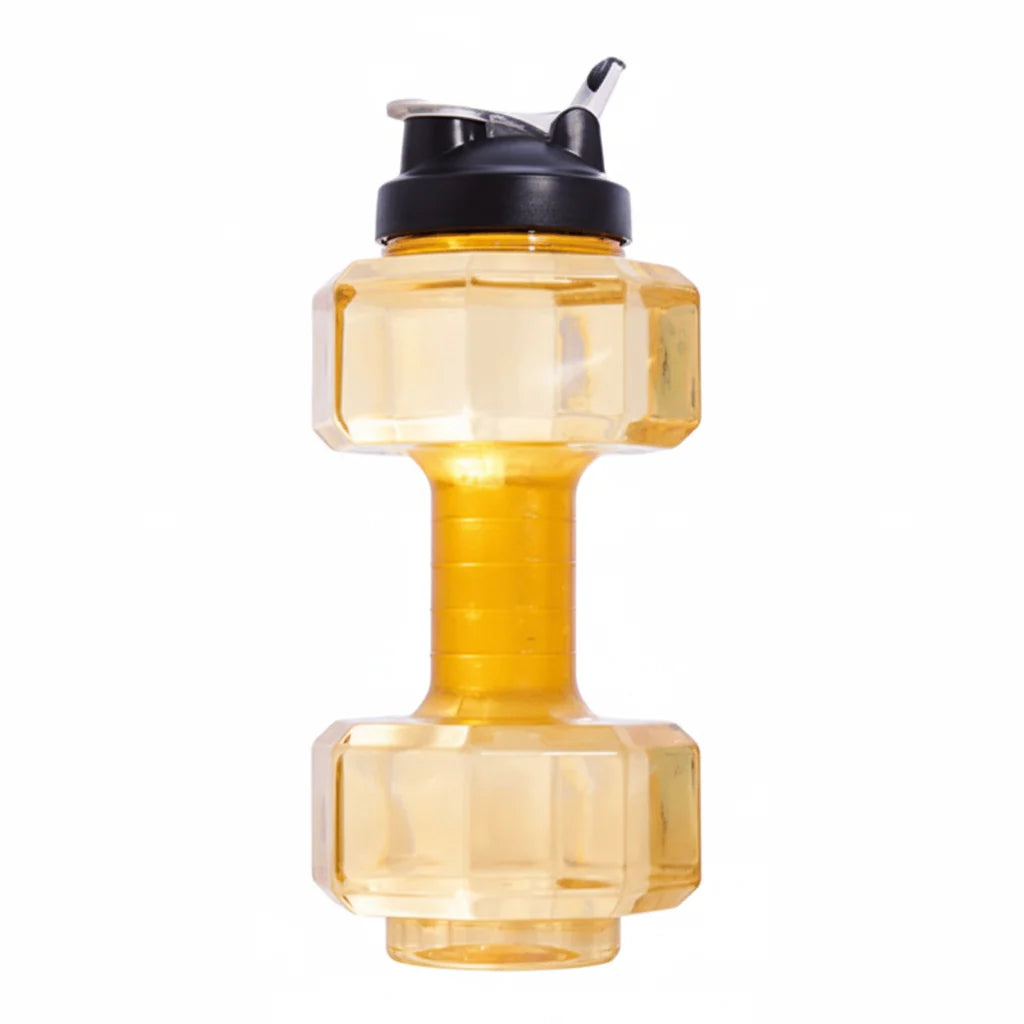 Water Bottle Dumbbell-Shaped BPA-Free Plastic Fitness Design