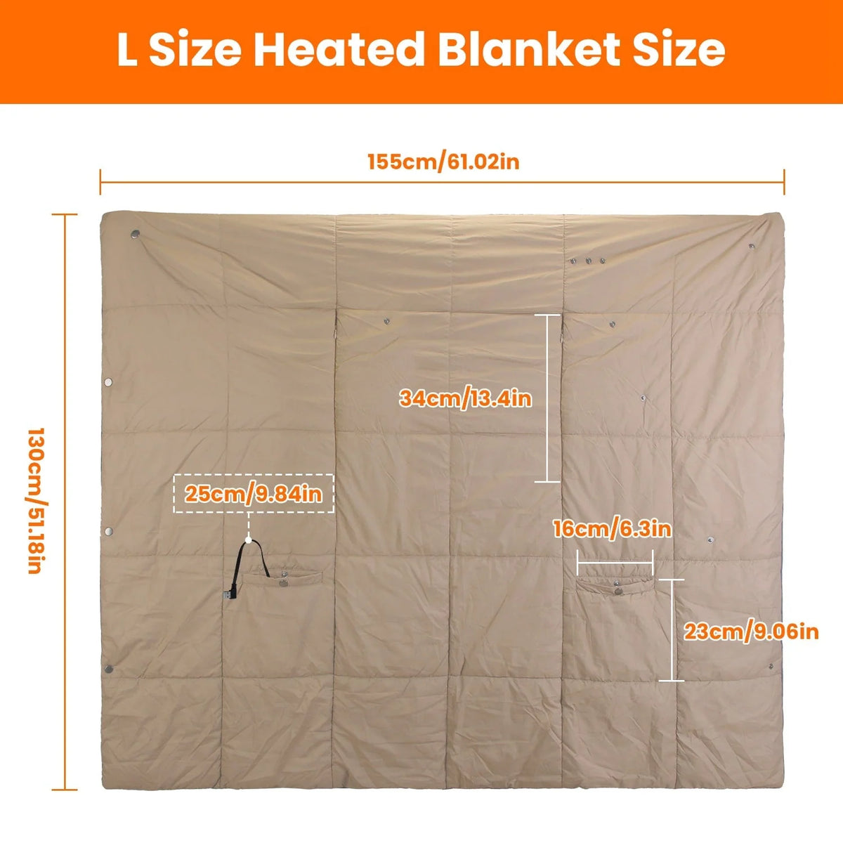 Wearable Blanket Heated USB-Powered Six Heating Zones
