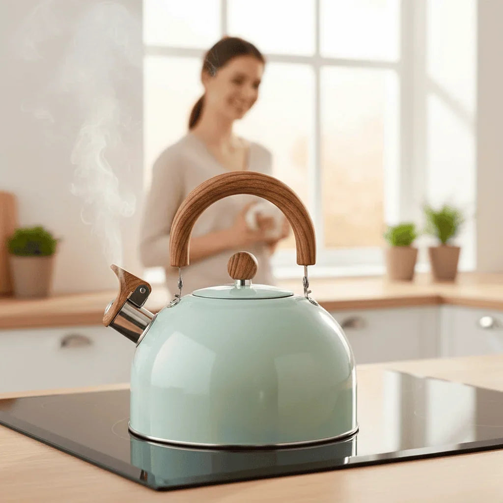 Whistling Kettle Stainless Steel 2.6 Qt Heat-Insulating Handle