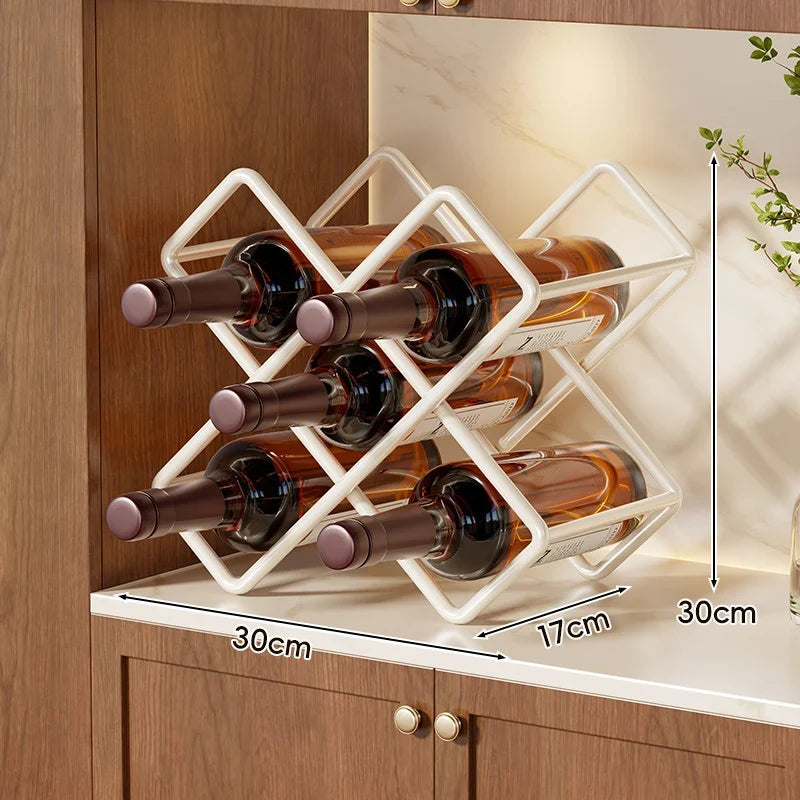 Wine Bottle Rack Stackable Steel 6-Bottle Capacity
