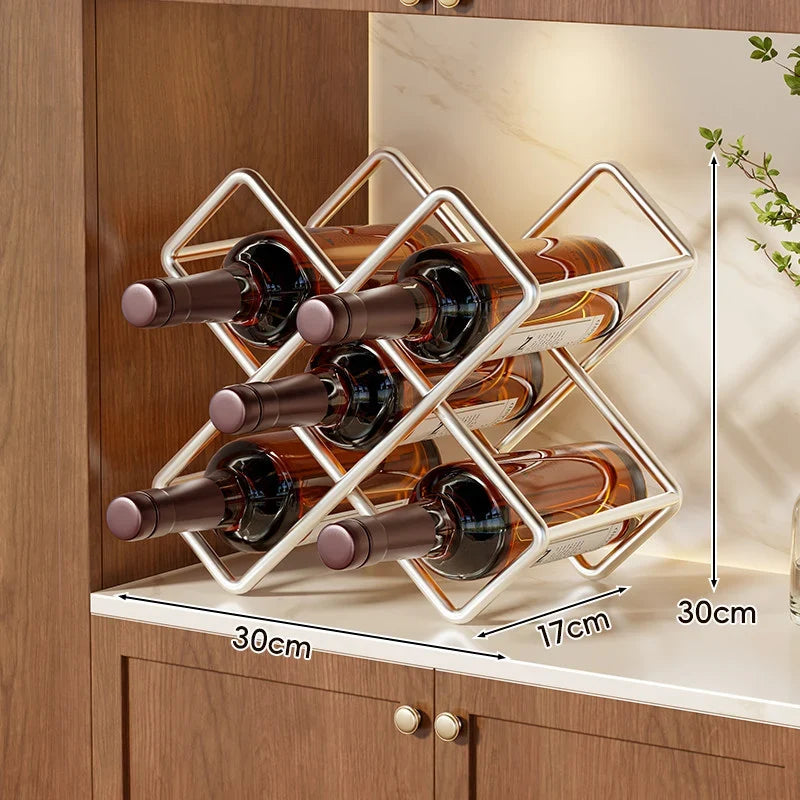 Wine Bottle Rack Stackable Steel 6-Bottle Capacity