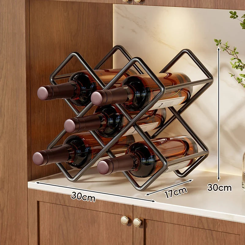 Wine Bottle Rack Stackable Steel 6-Bottle Capacity