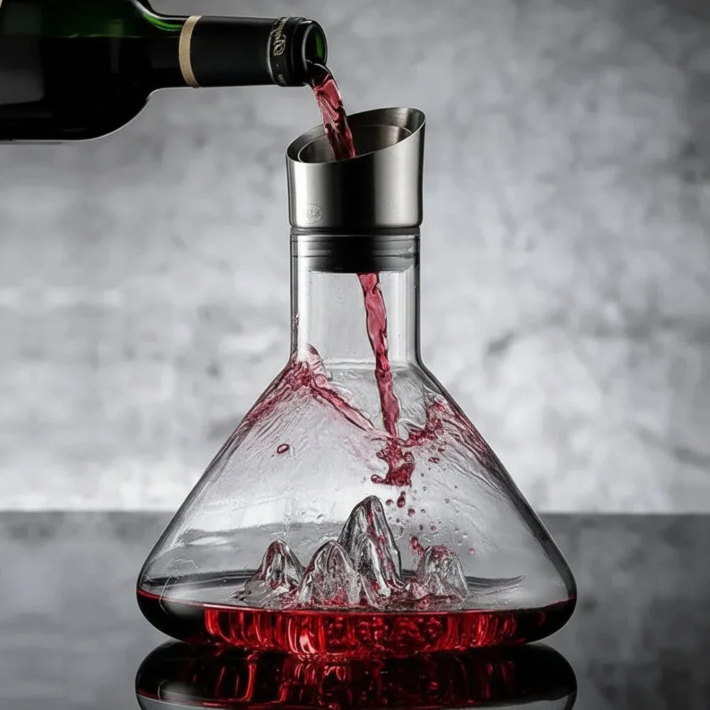 Wine Decanter Lead-Free Crystal 12-Channel Waterfall Aerator