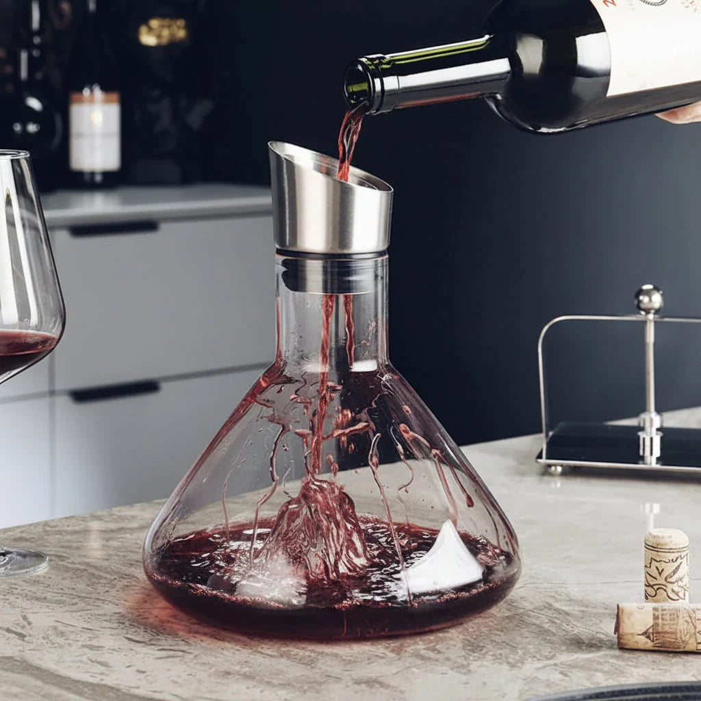 Wine Decanter Lead-Free Crystal 12-Channel Waterfall Aerator