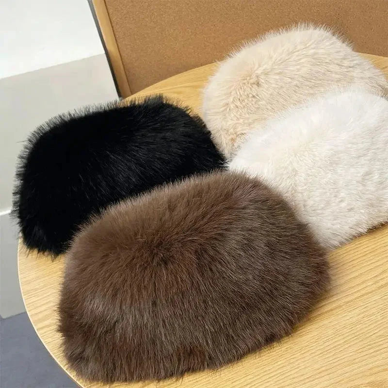 Winter Hat Faux Fur Fleece Lined Windproof Ear Flaps
