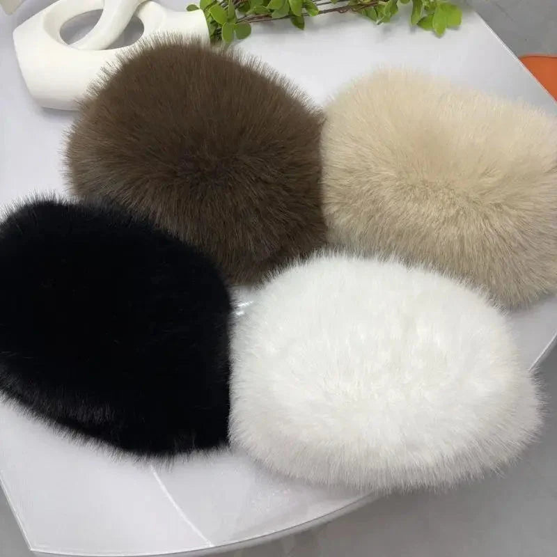 Winter Hat Faux Fur Fleece Lined Windproof Ear Flaps